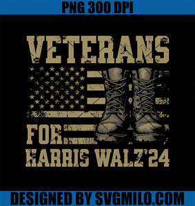 Veterans For Harris Walz Waltz 2024 Presidential Campaign PNG