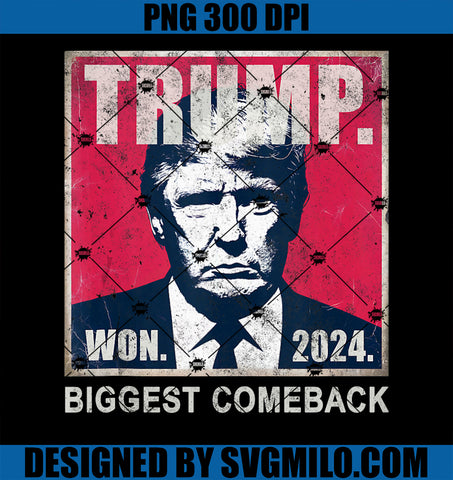 Victory Won TRUMP BIGGEST COMEBACK Greatest Ever Keepsake PNG