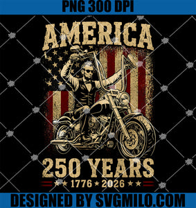 Vintage Abraham Abe Lincoln Riding a Motorcycle PNG, 250 Years PNG