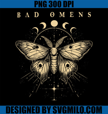 Vintage Bad Music Rock 90s Moth and Moons Vaporware Omens PNG