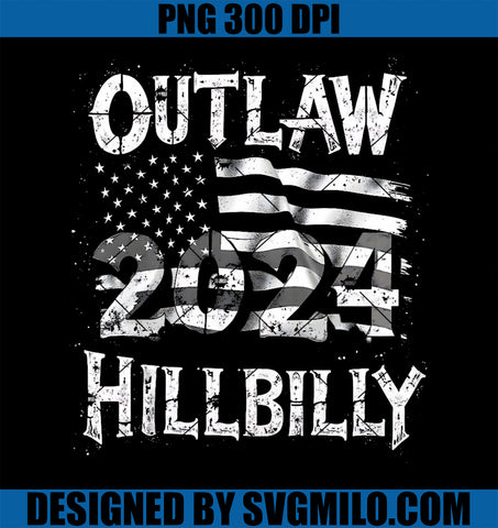 Vintage Elections Outlaw Hillbilly 2024 US Flag PNG