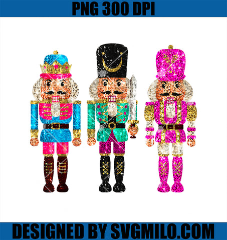 Vintage Funny Sequin Cheerful Sparkly Nutcrackers Christmas PNG