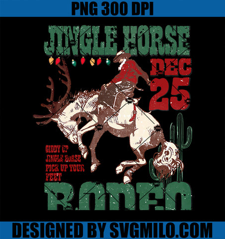 Vintage Jingle Horse Rodeo Funny Howdy Western Christmas PNG