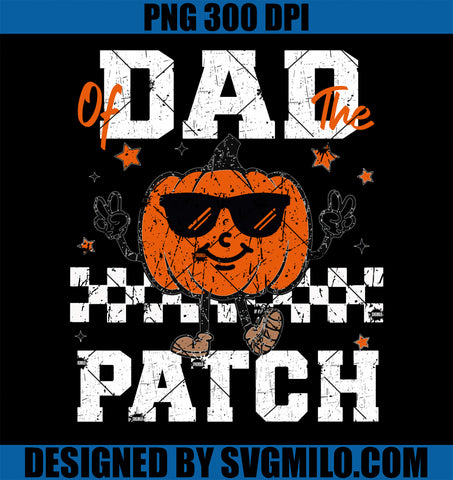 Vintage Pumpkin Dad Of The Patch Halloween PNG