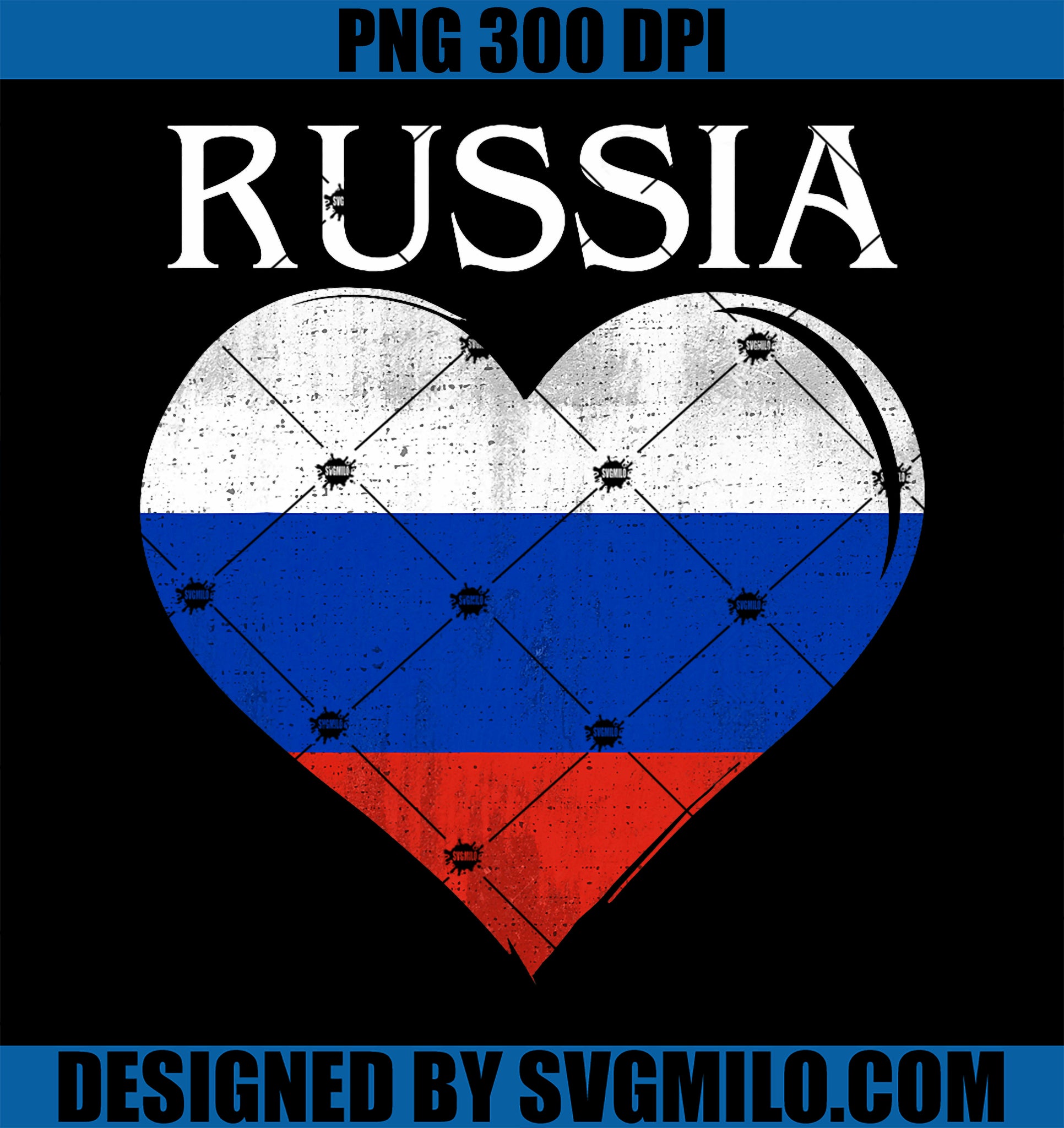 Vintage Russia Flag Heart For Russian PNG