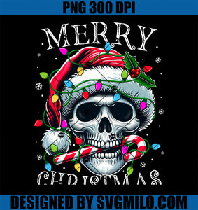 Vintage Skull Merry Christmas Skeleton PNG