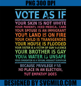 Vote As If Your Skin Is Not White Human_s Rights Apparel PNG