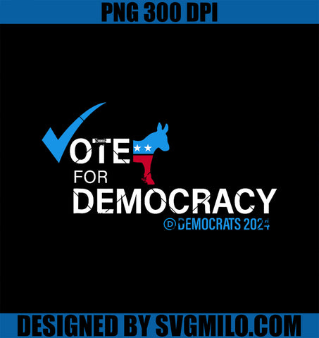 Vote For Democracy PNG, Democrats 2024 PNG