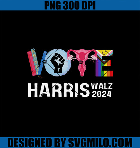 Vote Harris Waltz 2024 LGBT Rights PNG