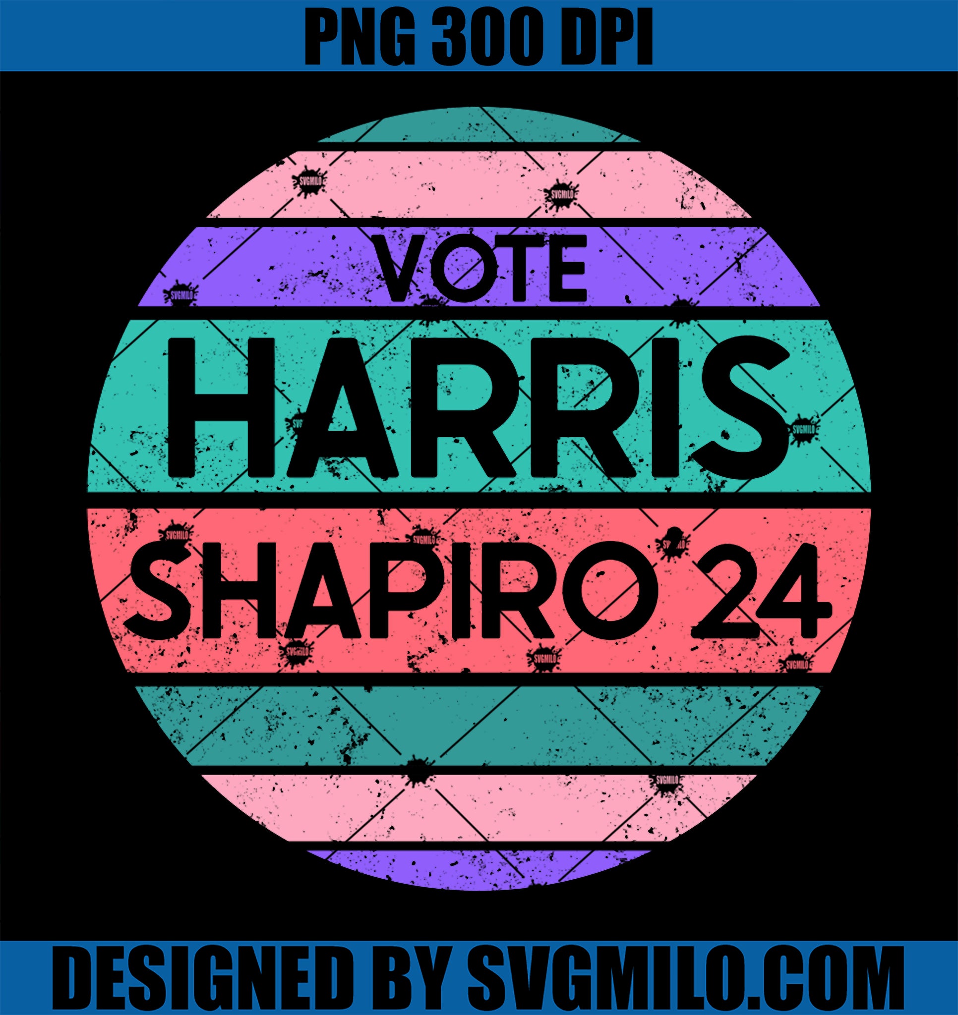 Vote Kamala Harris Shapiro 2024 PNG