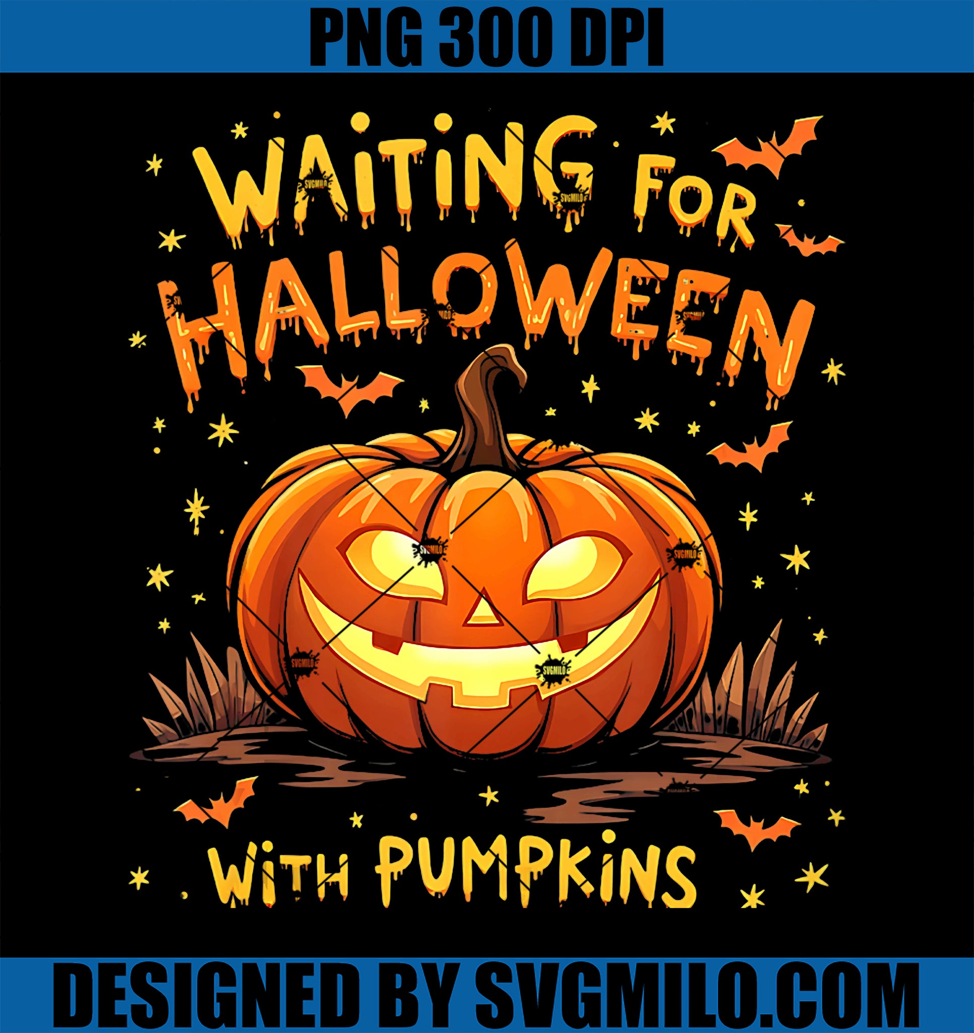 Waiting for Halloween With Pumpkins PNG, Funny Spooky PNG