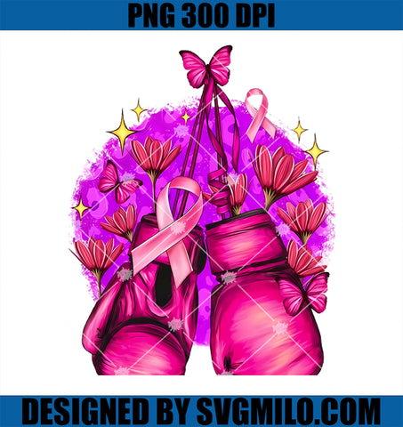 Warrior Boxing Gloves Pink Ribbon PNG, Breast Cancer Awareness PNG