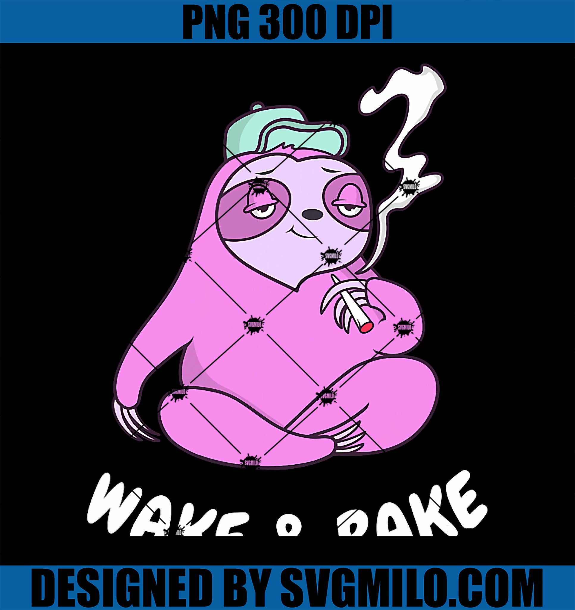 Weed Sloth Kawaii Stoner Wake And Bake Funny Stoner PNG