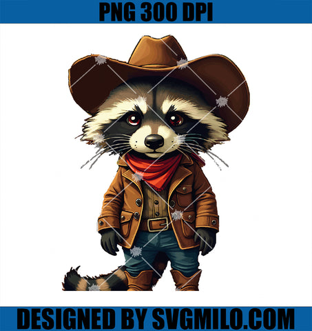 Western Cowboy Raccoon Cool Funny Graphic Country Cowboy PNG