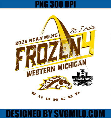 Western Michigan Broncos Frozen Four 2025 PNG, Hockey White PNG