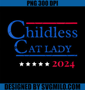 Womens 2024 Childless Cat Lady PNG