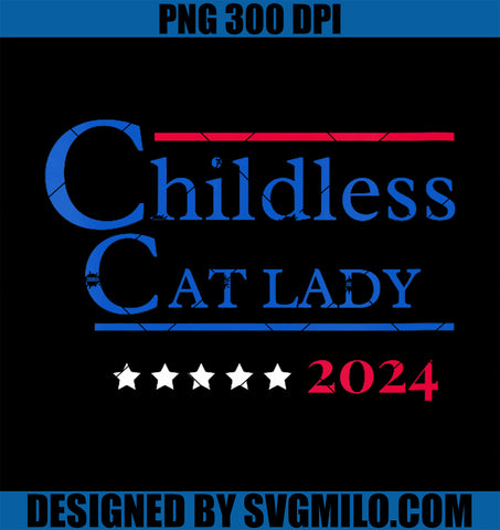 Womens 2024 Childless Cat Lady PNG