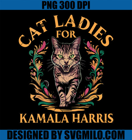 Womens Cat Ladies for Kamala Harris Project Coconut Tree PNG