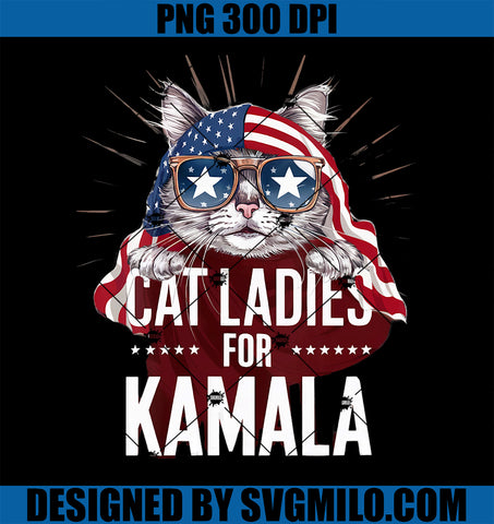 Womens Cat Ladies for Kamala Patriot PNG