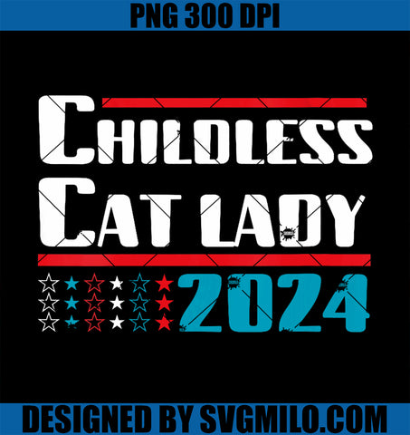 Womens Childless Cat Lady 2024 PNG