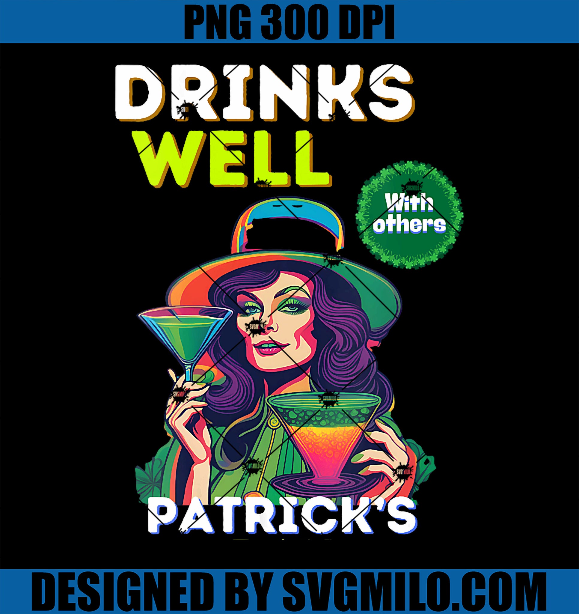 Womens Drinks Well PNG, With Others Leprechaun Martini St Patrick's Day PNG