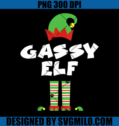 Womens Gassy Elf PNG, Matching Group Family Holiday Christmas PNG