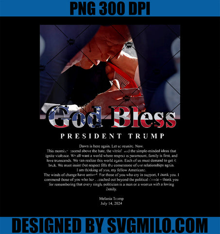 Womens God Bless President Trump and First Lady Melania Trump PNG