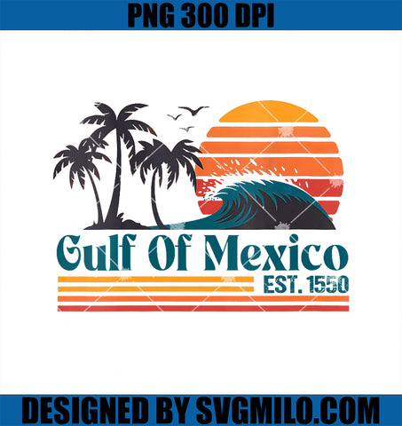 Womens Gulf Of Mexico Est 1550 PNG, Retro Vintage Beach Gulf Of Mexico PNG