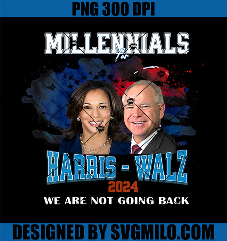 Womens Harris Walz 2024 For President Millennials Not Going PNG