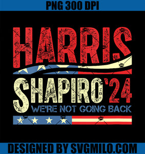 Womens Kamala Harris-Shapiro We Are Not Going Back Harris 2024 PNG