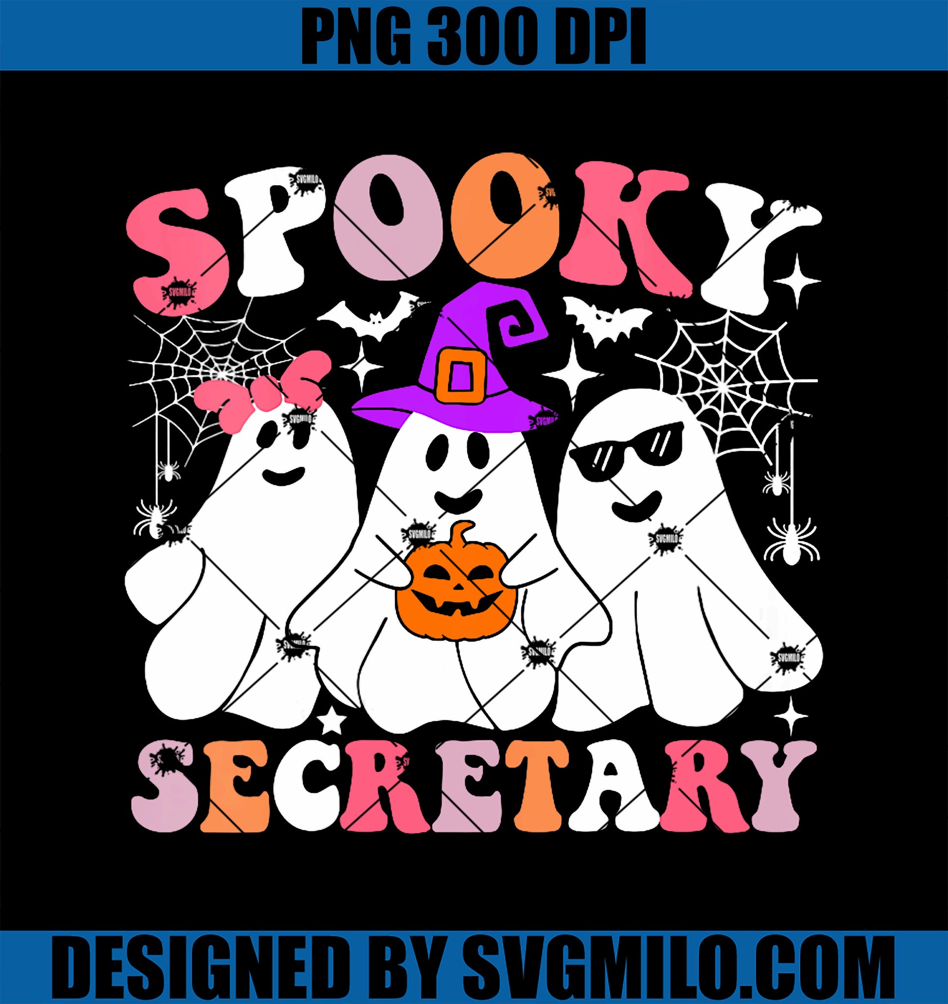Womens Spooky Secretary PNG, Funny Ghost Halloween PNG