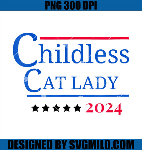 Womens 2024 Childless Cat Lady PNG