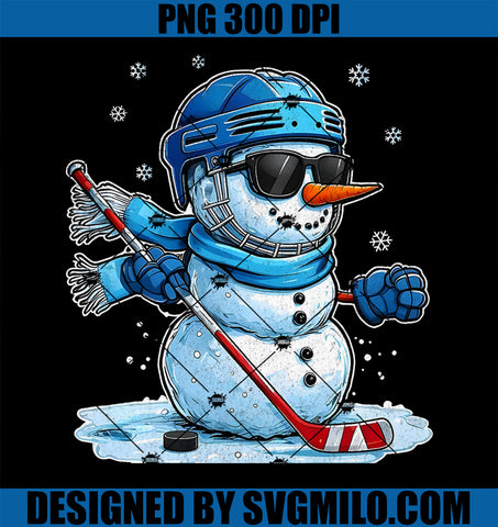 XMAS Hockey Christmas Snowman playing Ice Hockey Christmas PNG