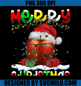 Xmas Lighting Santa Hat Apple PNG, Merry Christmas PNG