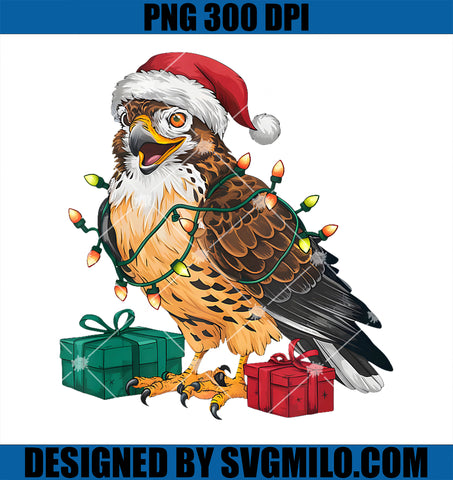 Xmas Lighting Santa Hat Hawk Bird Christmas PNG