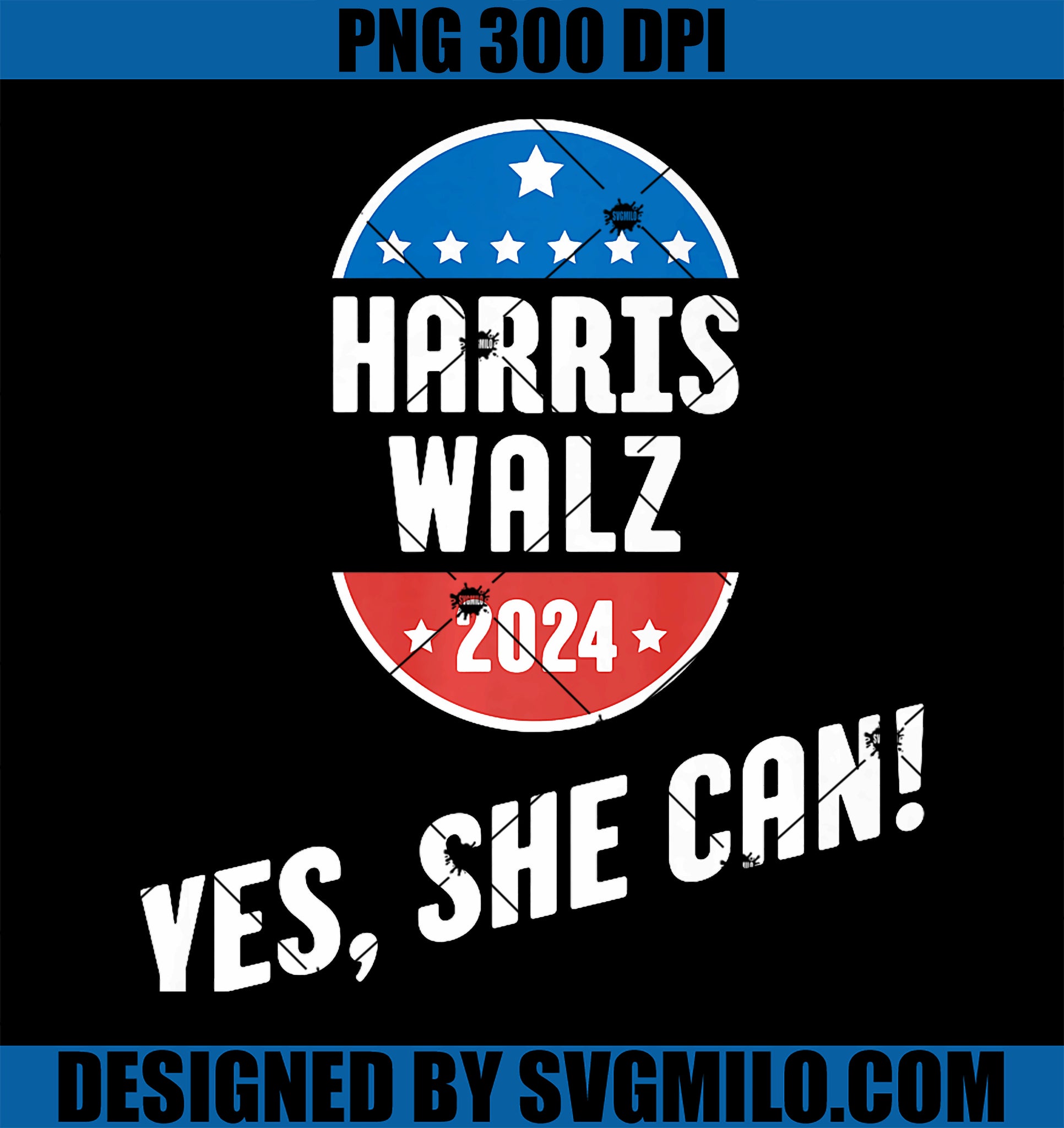 Yes, She Can! Harris Walz 2024 Premium PNG