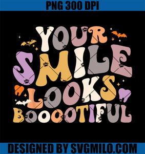 Your Smile Looks Bootiful PNG, Halloween Spooky Dental PNG, Retro Halloween PNG