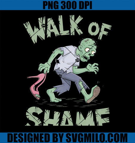 Zombie Walk of Shame PNG, Funny Halloween PNG