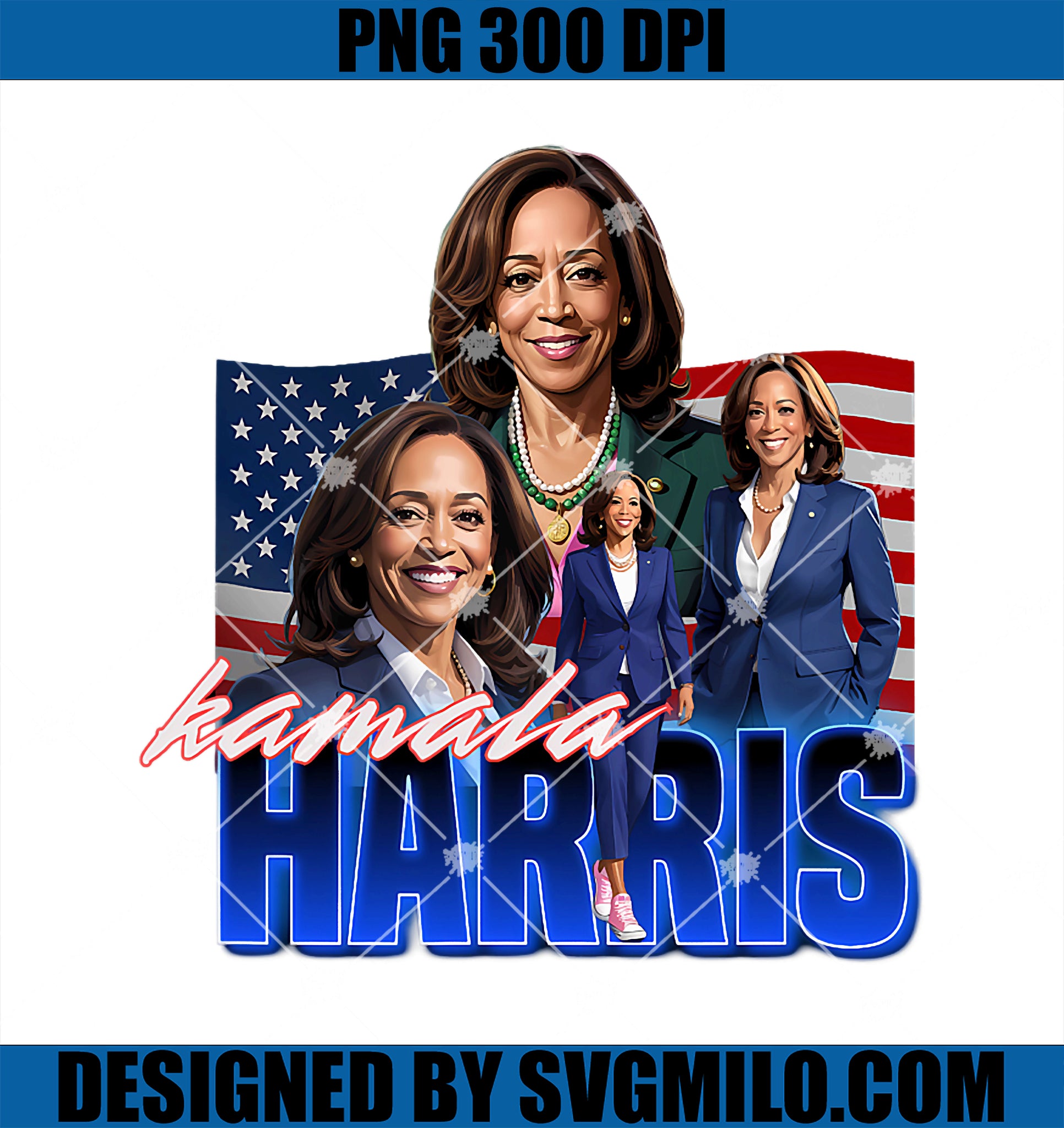 kamala Harris American Flag Bootleg Reboot PNG