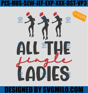 All The Jingle Ladies Embroidery Design, Christmas Embroidery Design