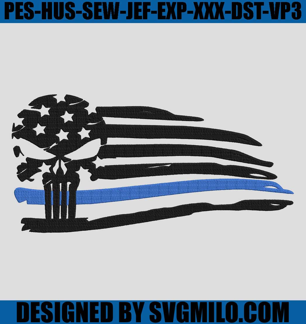 America-Flag-Police-Embroidery_-Thin-Blue-Line-Flag-Skull-Embroidery_-Military-Embroidery-File