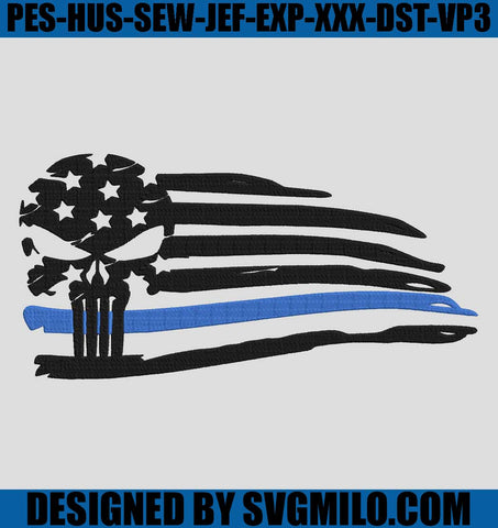 America-Flag-Police-Embroidery_-Thin-Blue-Line-Flag-Skull-Embroidery_-Military-Embroidery-File