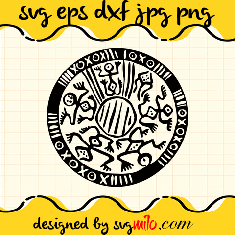 Ancient Mayan Medallion Mexican Aztec SVG