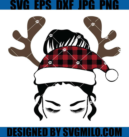 Antler-Svg_-Mom-Life-With-Buffalo-Plaid-Santa-Hat-Svg_-Xmas-Svg