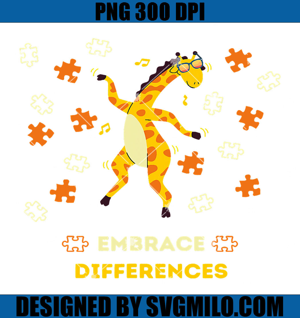 Autism Autistic Giraffe PNG, Embrace Differences Autism PNG