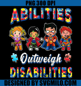 Autism Awareness Boys PNG, Abilities Outweigh Disabilities PNG