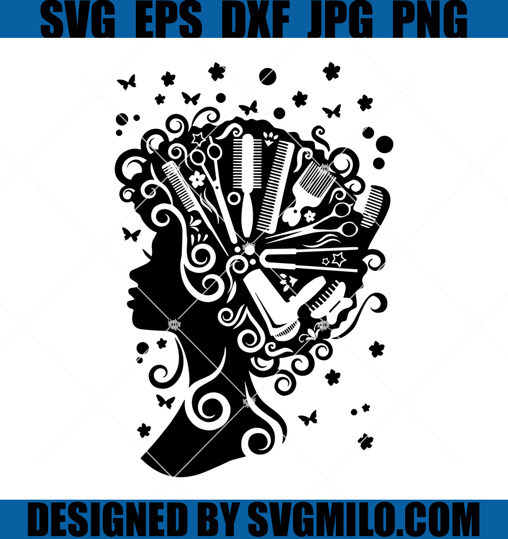 Barber-Svg-Messy-Hair-Queen-Svg-Salon-Logo-Svg