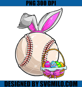 Baseball Player Easter PNG, Bunny Ears Easter Eggs PNG