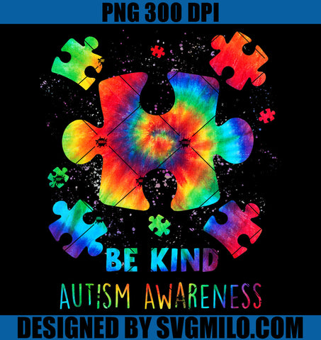 Be Kind Autism Awareness PNG, Live Love Accept Autism Awareness Tie Dye Autism PNG