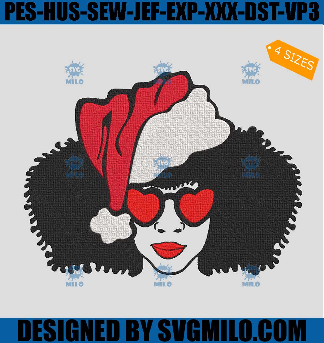 Beard Black Man Embroidery Design, Afro Woman Embroidery Design